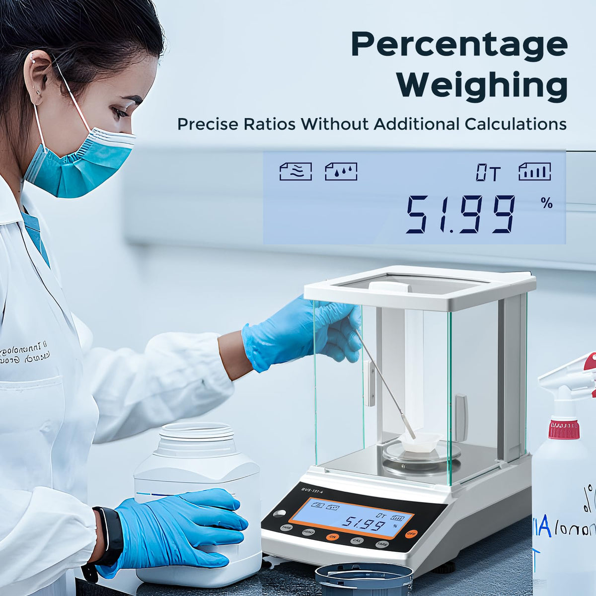 Analytical Balance 120g x 0.0001g Scale with RS232 & Percentage