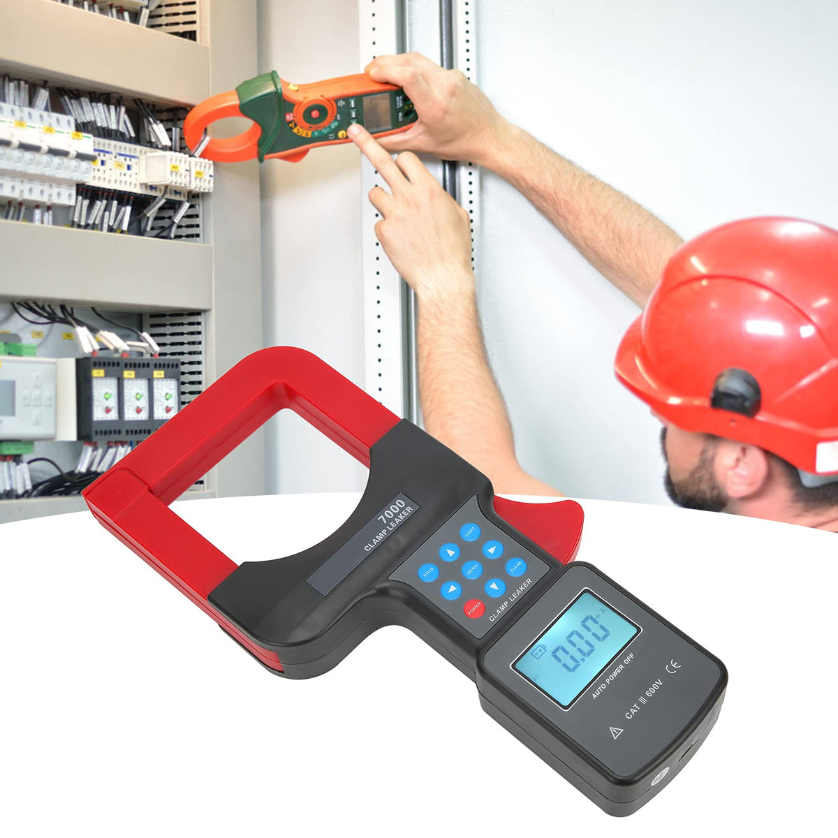 Professional AC 0.00 MA-2000 A Leakage Clamp Tester for Cable Leakage and Transformer Grounding, LCD Display, Data Storage Function, Electrical Accessory