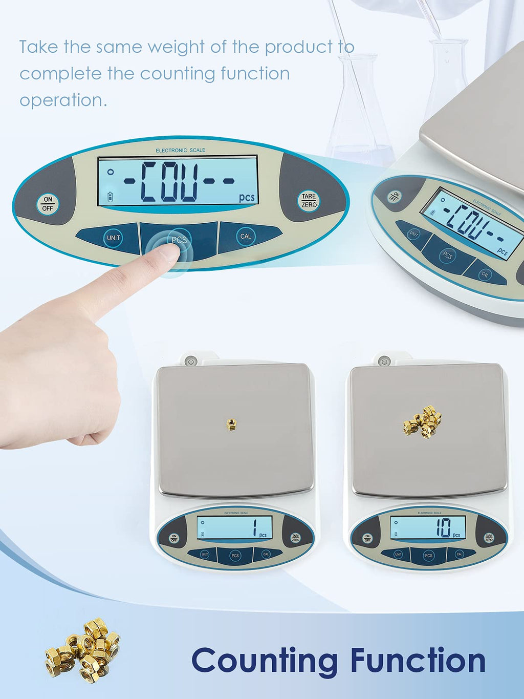 CGOLDENWALL Lab Scale 5kgx0.1g Digital Precision Scale Electronic Balance Laboratory Weighing Industrial Scale Kitchen Counting Scale Scientific Scale Calibrated (5kg, 0.1g)
