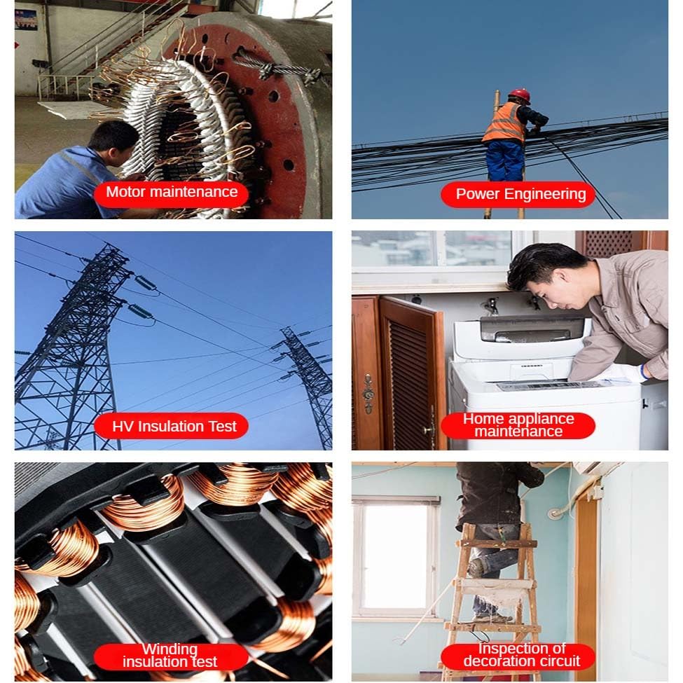 Megohmmeter, 2500V/2500MΩ Handheld Insulation Resistance Tester, Suitable for On-site Measurement of High Resistance