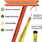 Retractable High-Voltage Height Measuring Pole,Lineman Epoxy Resin Telescoping Height Measuring Stick, 20ft 30ft 40ft 50ft 60ft Electrical Safety Tool Yellow 15m/49.2ft