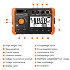 Resistance Meters, 60B+ Insulation Resistance Tester 1000V Megohmmeter 5GΩ Ohm Meter Professional Digital Ohmmeter Electrical Megometer
