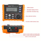 MS2302 Digital Insulation Megohmmeter Earth Resistance Tester Ground Earth Resistance Voltage Tester 0-4K ohm 100 Groups Data Logging with Backlight
