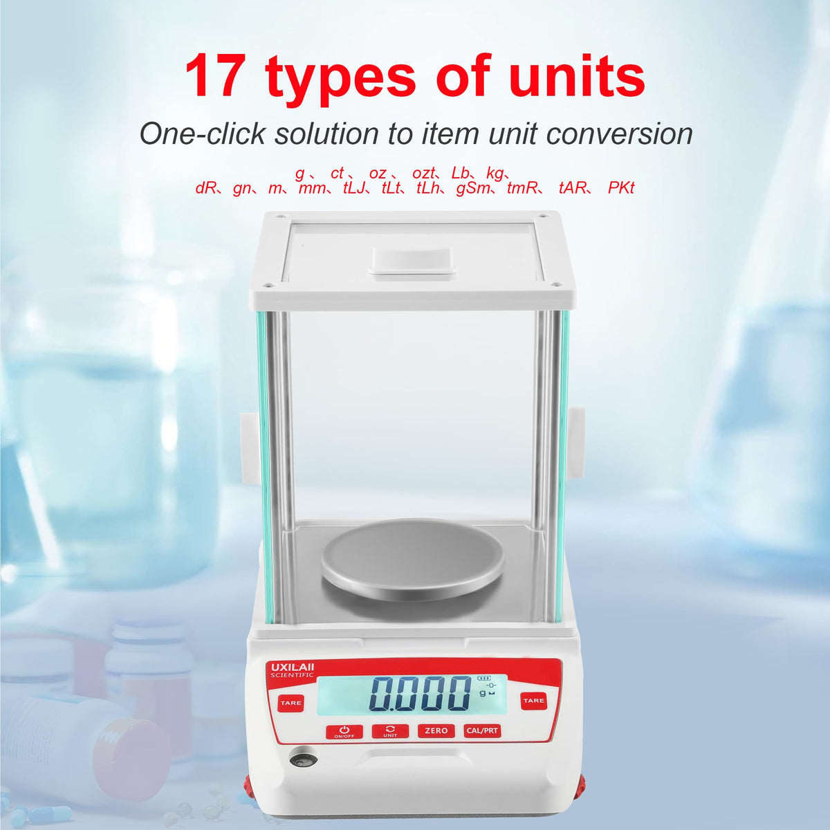 UXILAII Analytical Balance 320g x 0.001g Digital Scale Glass Windshield