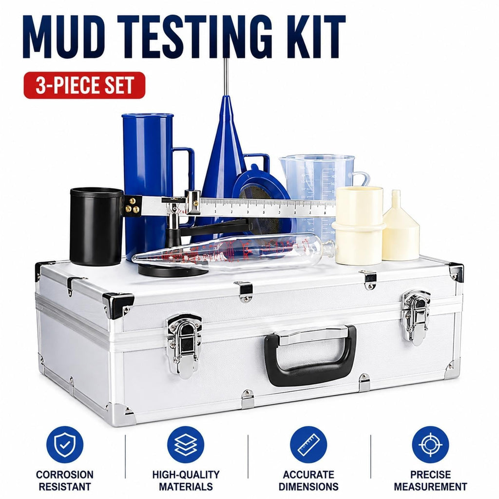Slurry Test Kit,Portable 3-Piece Mud Tester Set Testing Set Combines mud Density, Viscosity mud Density Range nb-1 Hydrometer Measures 0