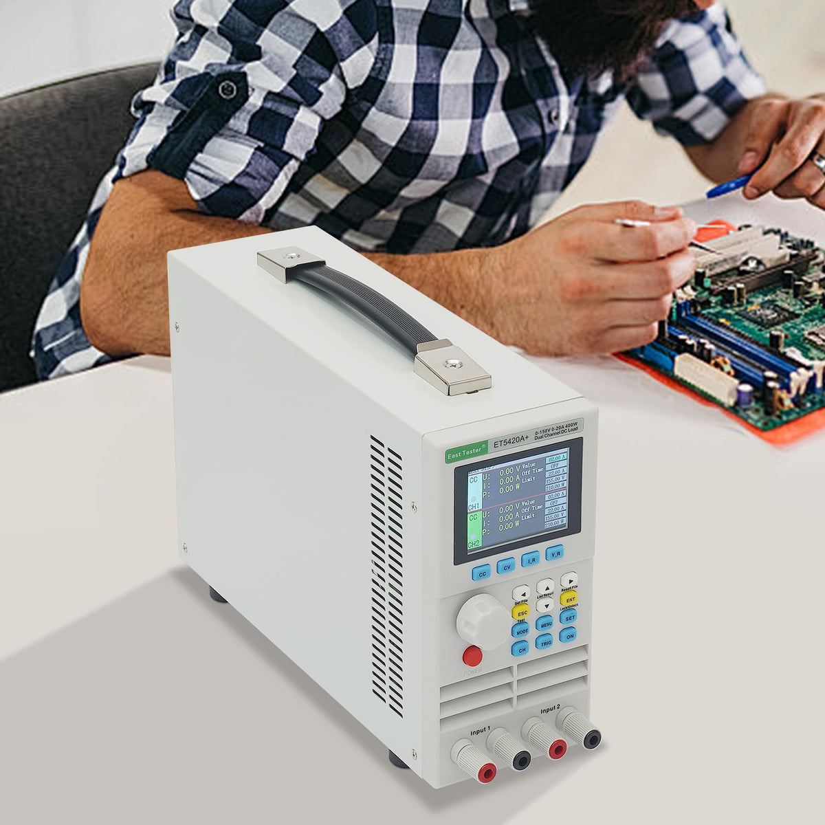Electronic Load Tester ET5420A+ 400W Programmable DC Load Testers, Dual Channel 0-150V 0-20A×2 Battery Capacity Tester with CC/CV/CR/CP Mode