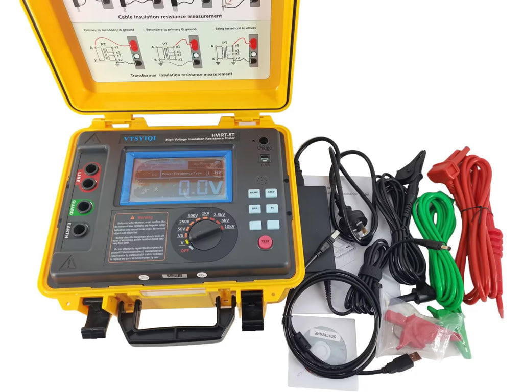 10Kv Insulation Tester Kit with 10 Teraohms Resistance 10kV Voltage Accuracy ±5% rdg±3V EC61010-1 Standard for High-Capacity High-Voltage Strongly Induced Electrical