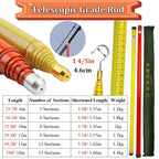 Retractable High-Voltage Height Measuring Pole,Lineman Epoxy Resin Telescoping Height Measuring Stick, 20ft 30ft 40ft 50ft 60ft Electrical Safety Tool Yellow 15m/49.2ft