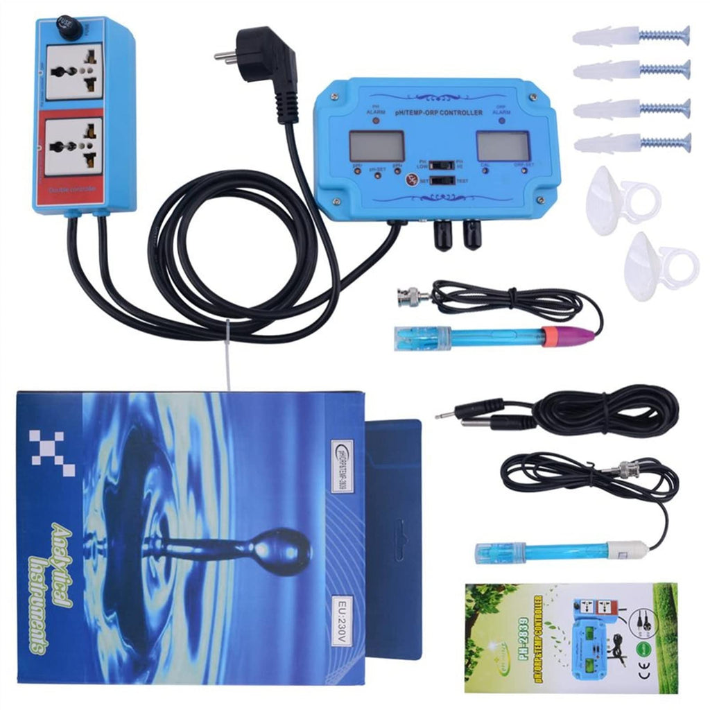 PH/Temp/ORP Controller Water Quality Detector BNC Type Probe Water Quality Tester for Aquarium Monitor