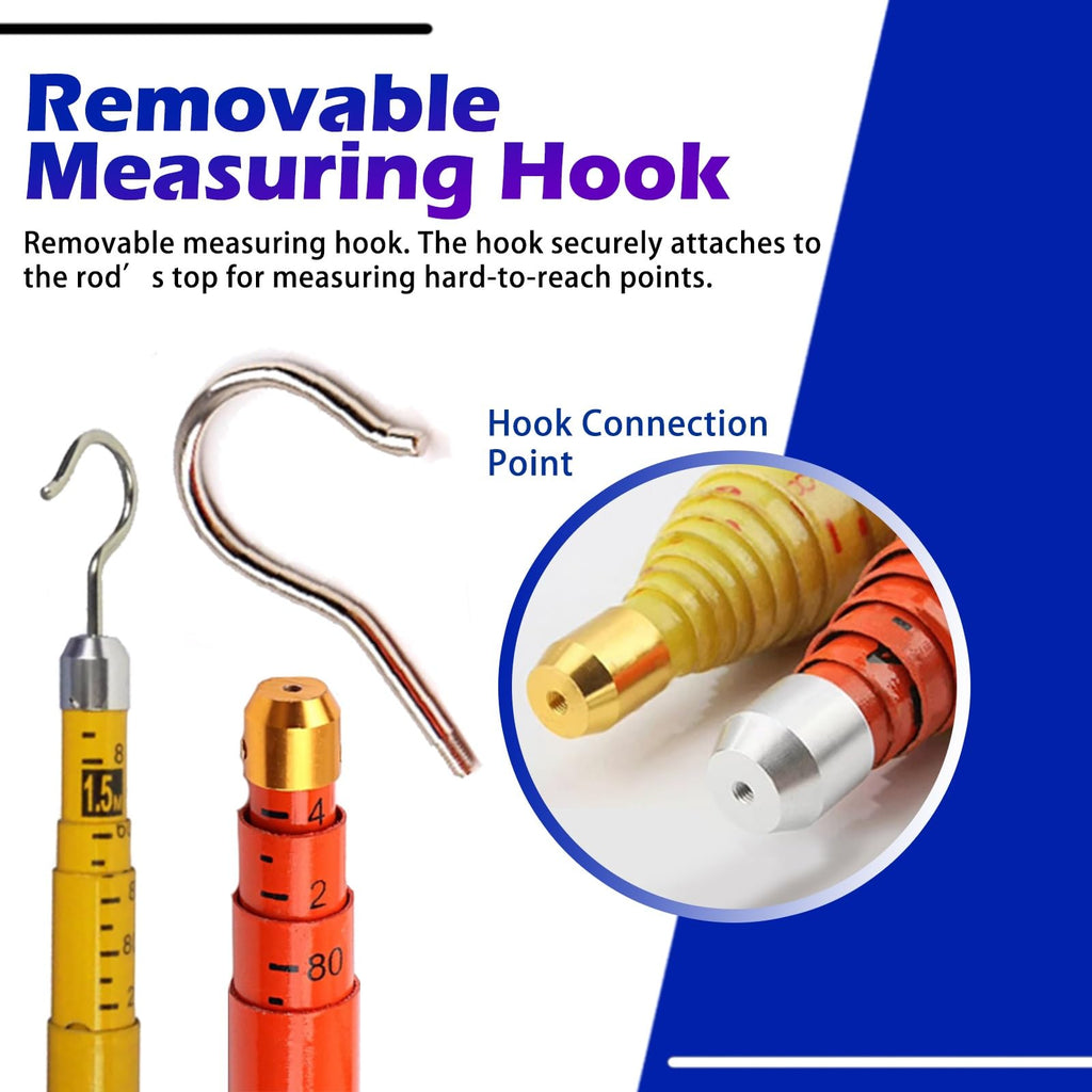 Telescopic Height Measuring Rod - Insulated Resin 20ft to 59ft - Non-Conductive Measurement Stick with Carrying Bag,1pc(Orange,8m)