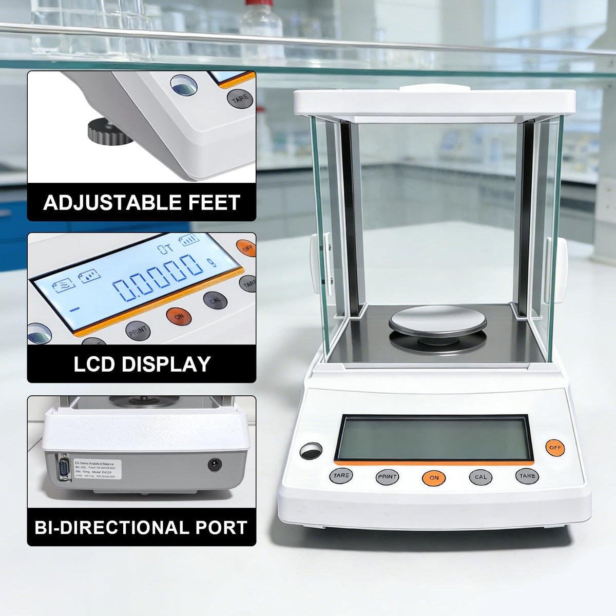 0.0001g x 220g Lab Digital Analytical Balance 0.1mg/220g Digital Scale Precision Weighing Accuracy Electronic Scientific Analytical Scale for Pharmacy, Lab, Jewelry Store