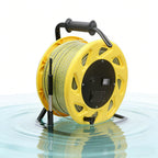 Water Level Meter, Groundwater Depth Gauge Indicator for Deep Wells, 30-300m High-Precision Measurement with Fixed Probe and Steel Tape for Boreholes (Yellow 50m)