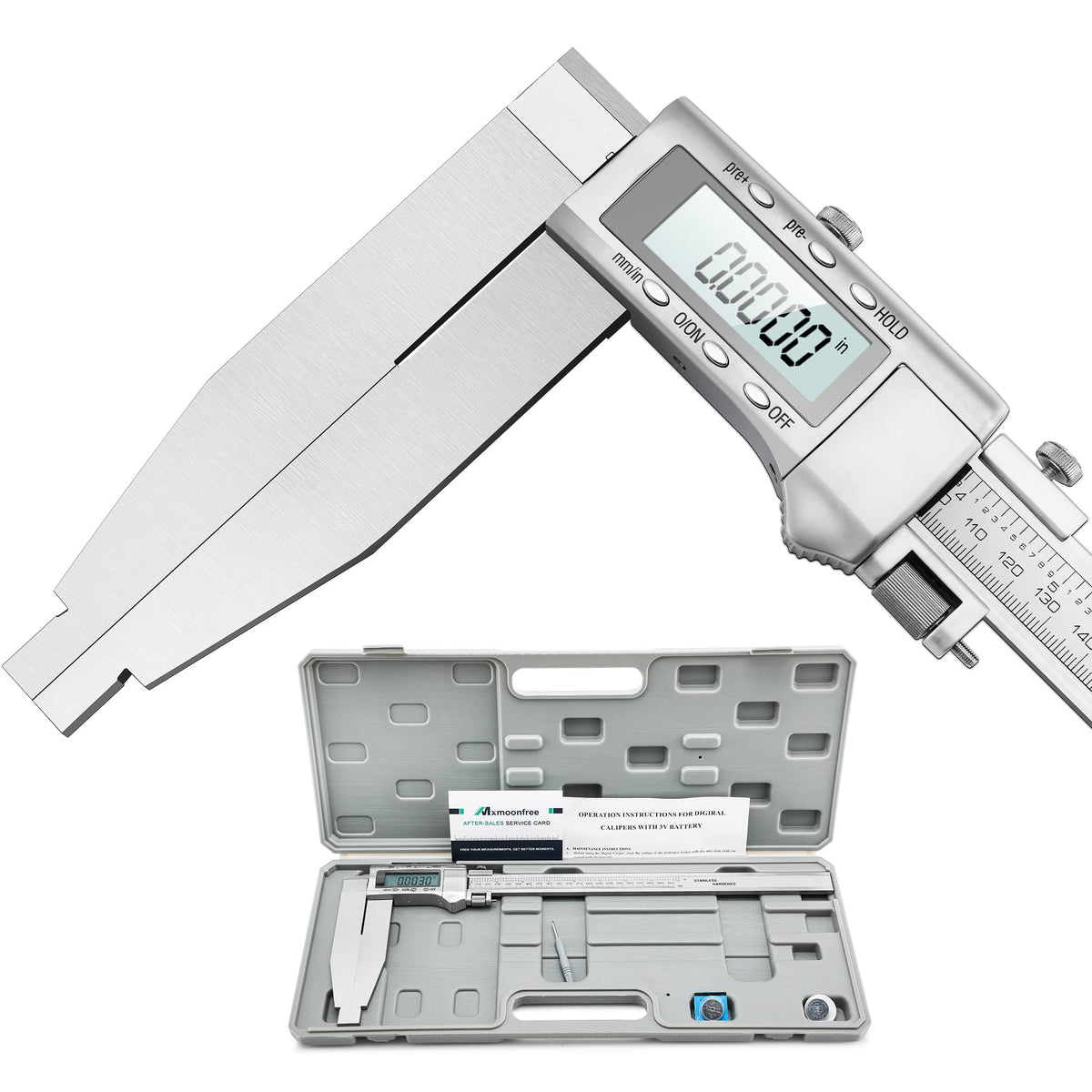 12 Inch Digital Caliper with 6" Long Jaw All-Metal Frame