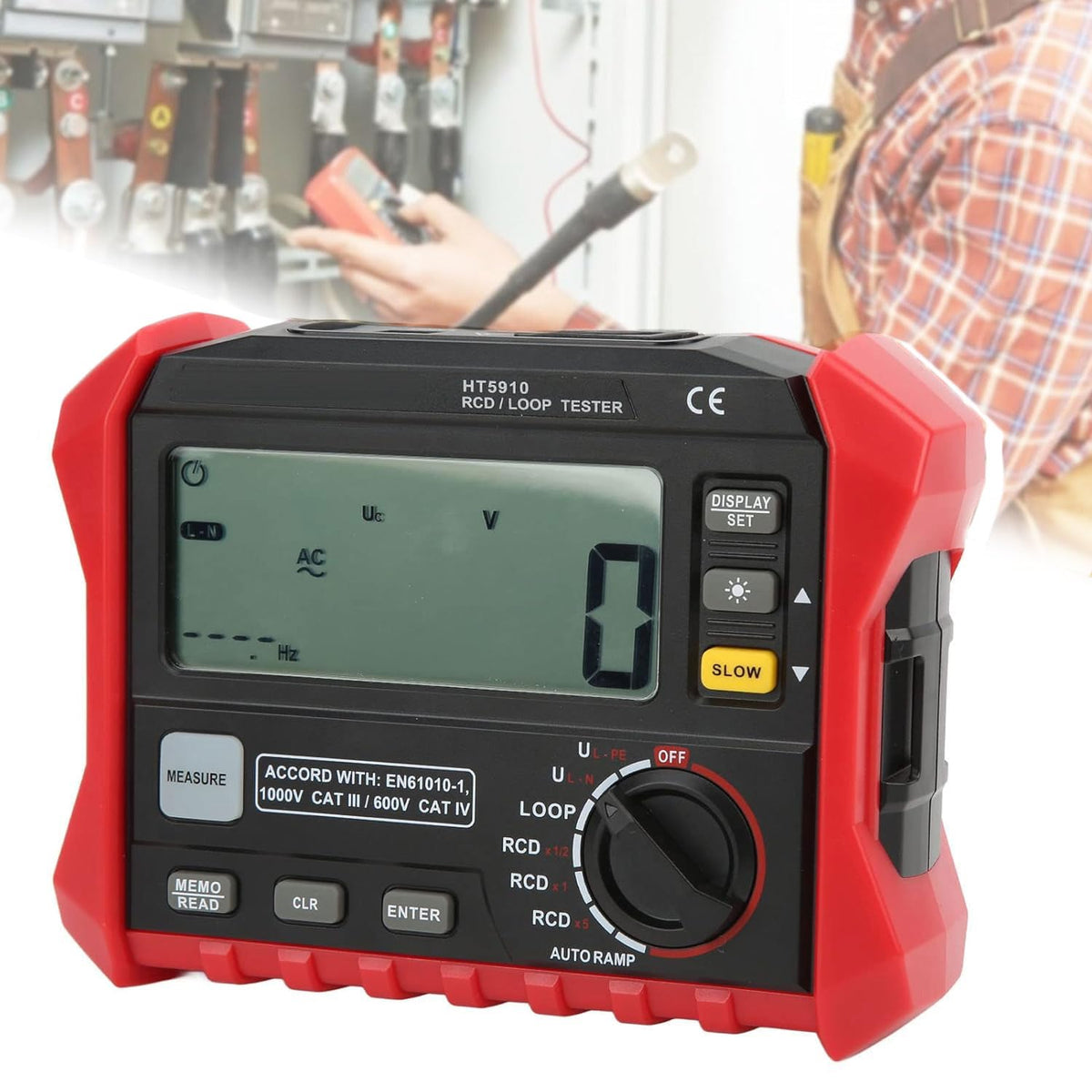 0.1~2000Ω Insulation Loop Tester, 0~440V Digital Loop Resistance Tester, with 1000pcs Data Storage, Full Auto Range Electrical Instruments Meter, Auto Shutdown, RCD Test Instrument, for Industry