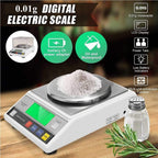 Digital Scale Jewelry Gold Precision Analytical Balance with Windshield Industrial Scientific Kitchen Calibration Weight (1000g/0.01g) ()
