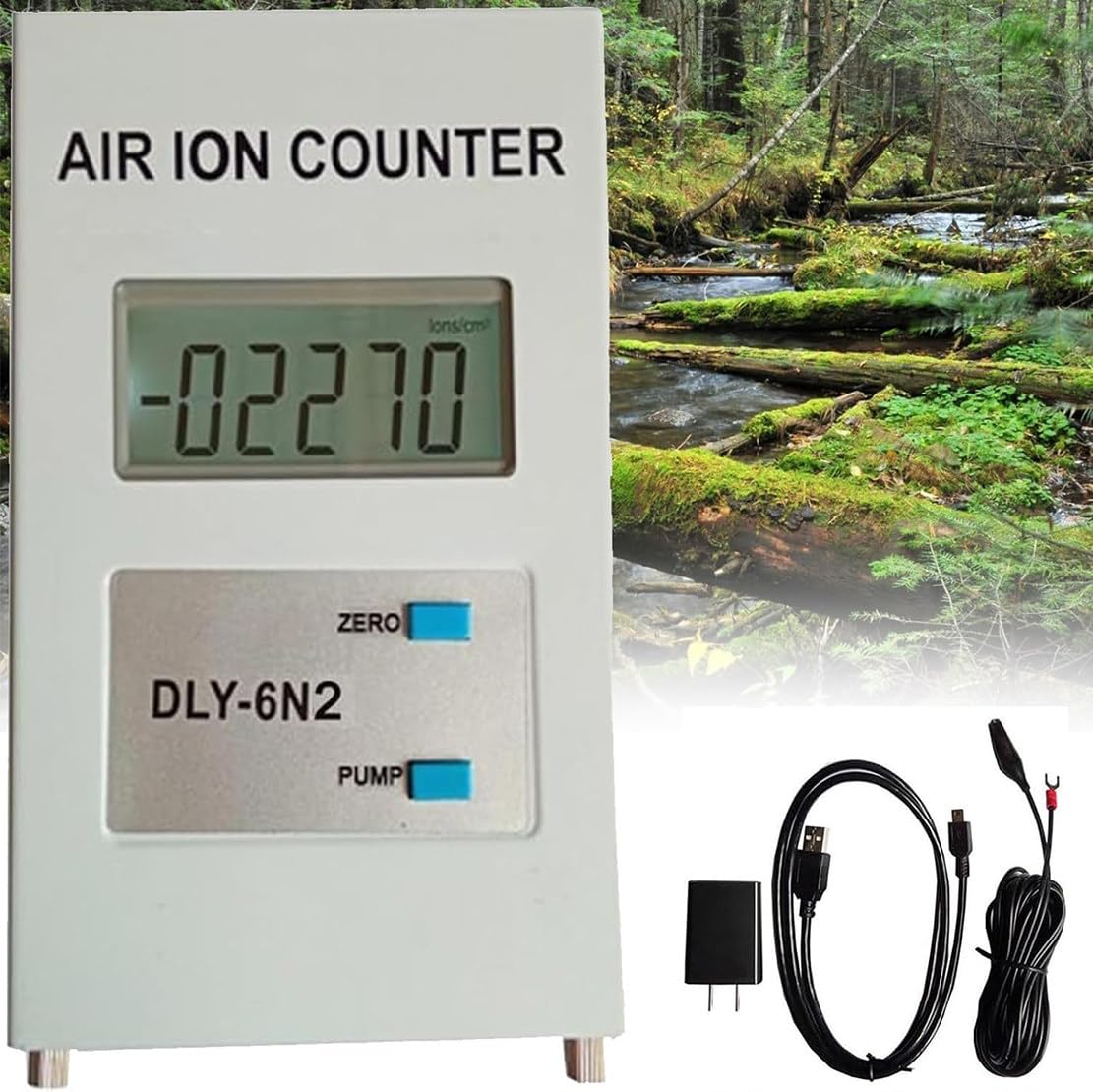 NYMFEA Air Ion Tester, Portable Car Air Ion Tester Meter Counter for Negative Ion Tester Meter Air Ion Counter Generator, Handheld Air Quality Monitor