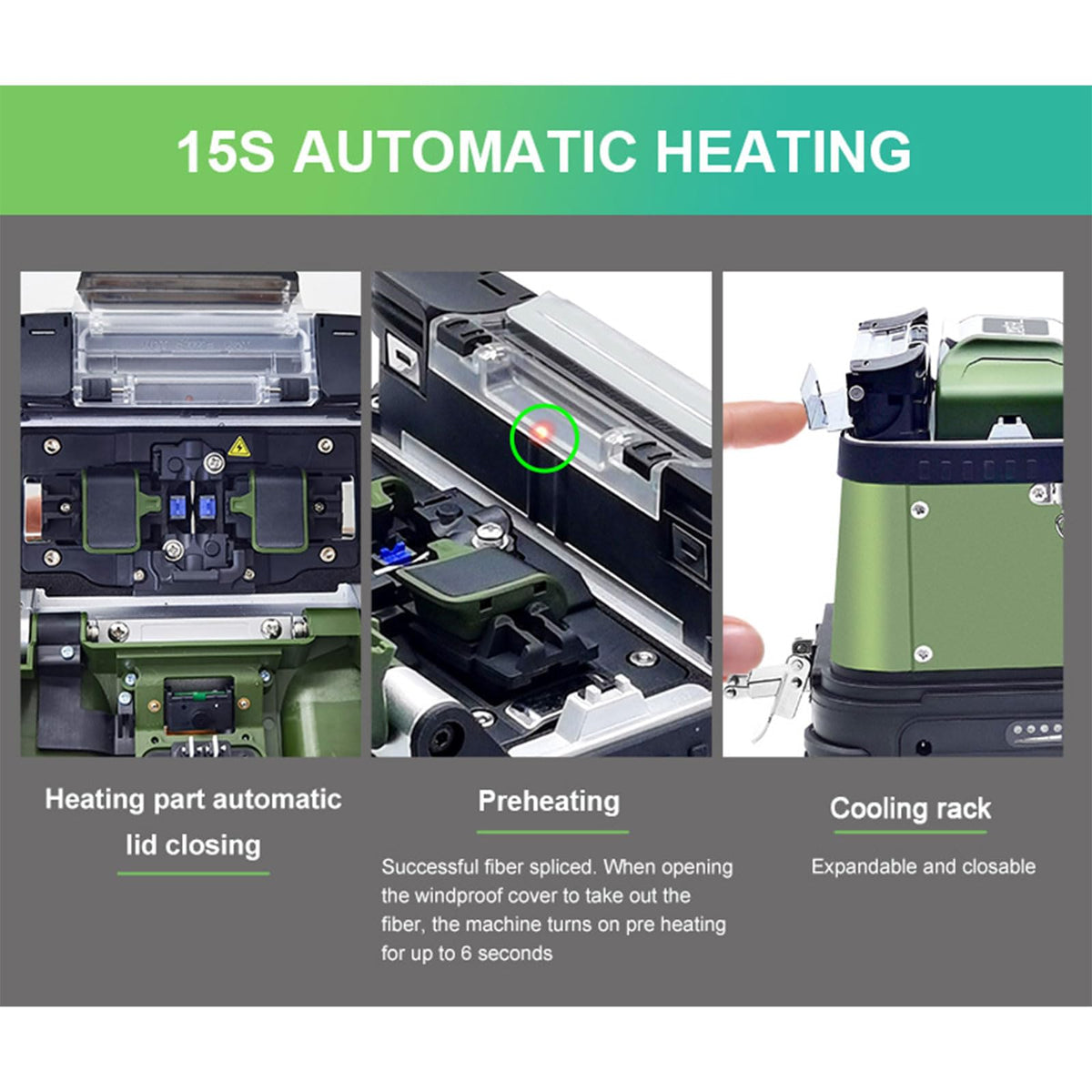 6 Motor Automatic Intelligent FTTH Fiber Fusion Splicer, 5 Inch LCD Screen SM&MM Fiber Optical Welding Splicing Machine Kit, Splicing 5S Heating 15S fusionadora de fibra optica(AI-30)