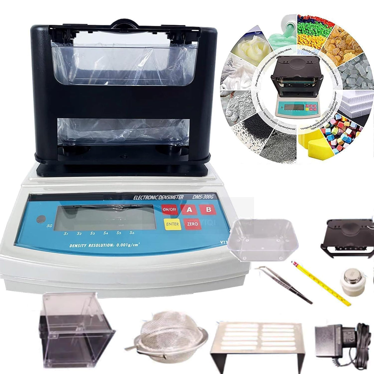 Solid Density Meter Soild Densimeter With Weight 300g Resolution 0.001g/cm3