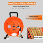 Water Level Meter for Wells & Boreholes, 10m-300m Depth Measurement Tool, Groundwater Level Sensor with Fixed Probe & Steel Tape, Ideal for Reservoirs & Pipes (50m/164ft)