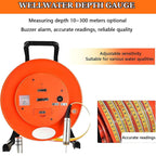 Water Level Meter & Indicator, 200m Depth Gauge for Wells, Boreholes, Reservoirs & Pipes - Accurate Water Level Measurement with Fixed Probe & Durable Steel Tape