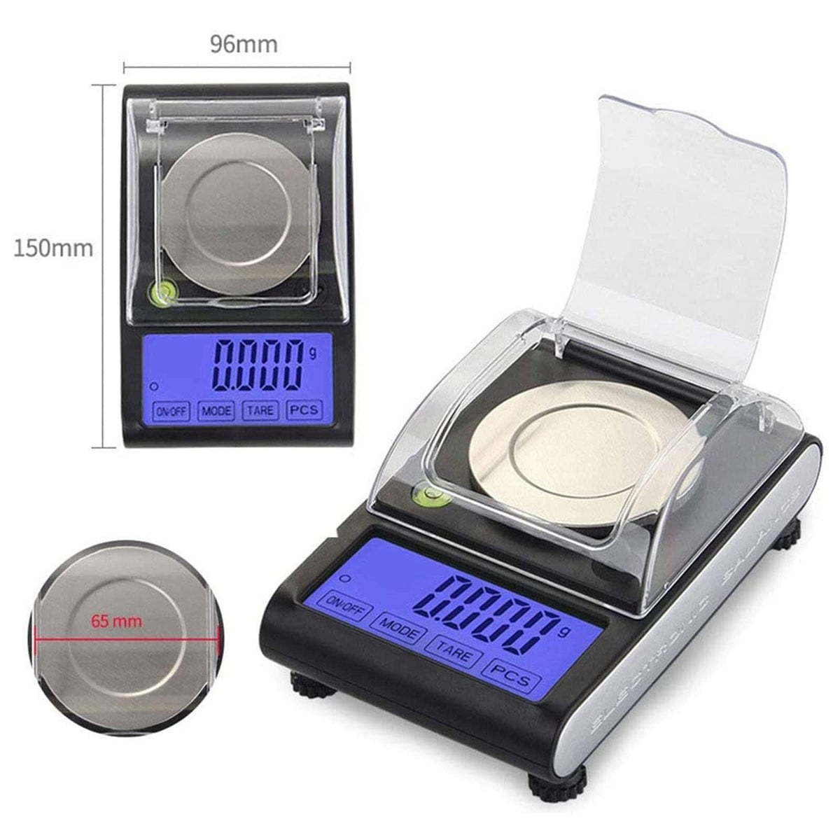 Scientific Digital Scale, 0.001g Accuracy Electronic Laboratory Scale, Analytical Balance Scientific Weighing 50g Capacity 6 Unit Modes Ounces, Carats, Grams Calibrated W