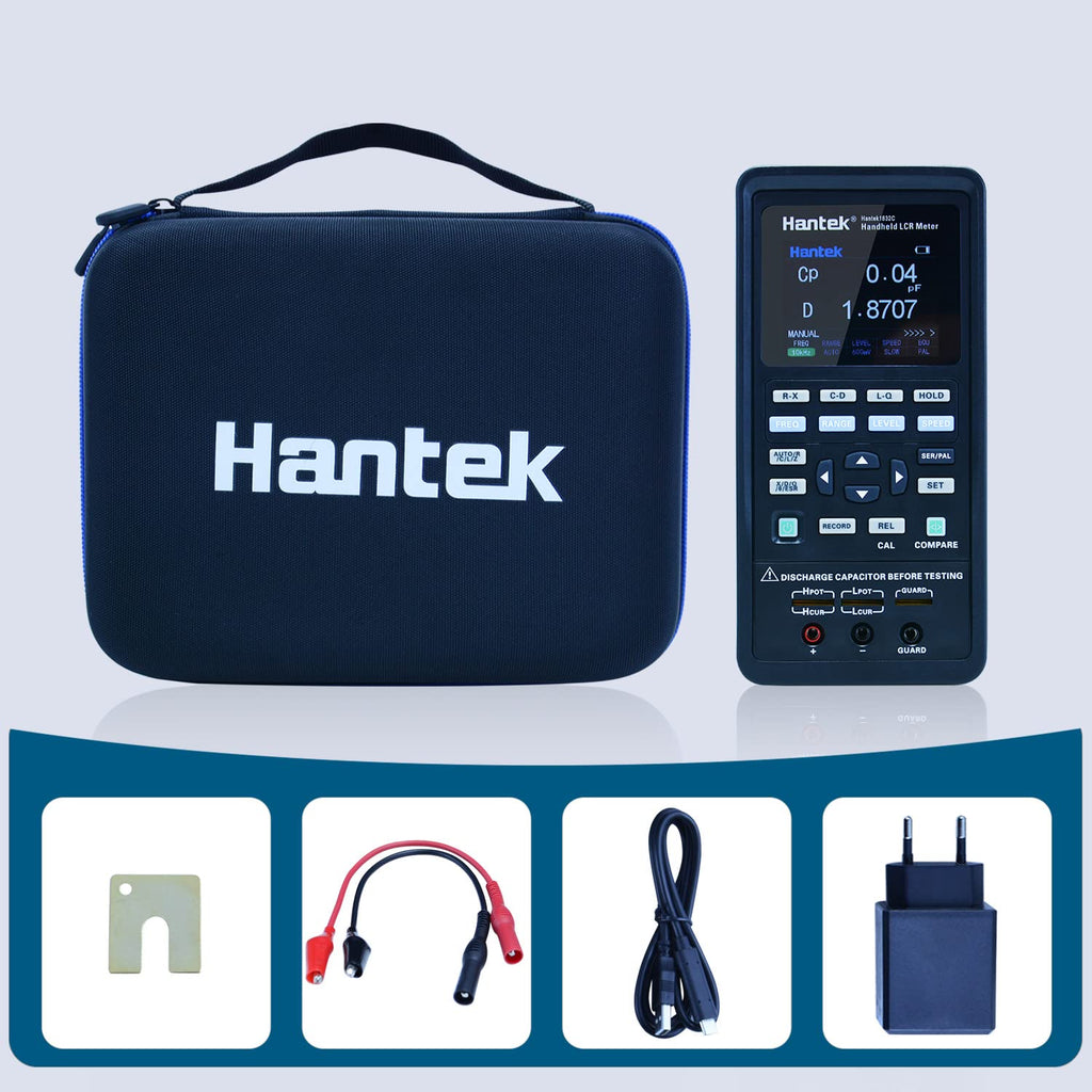 Hantek 1833C Handeld LCR inductance Meter capacitance Meter to Measure Components, Accuracy 0.3% with LCD Display