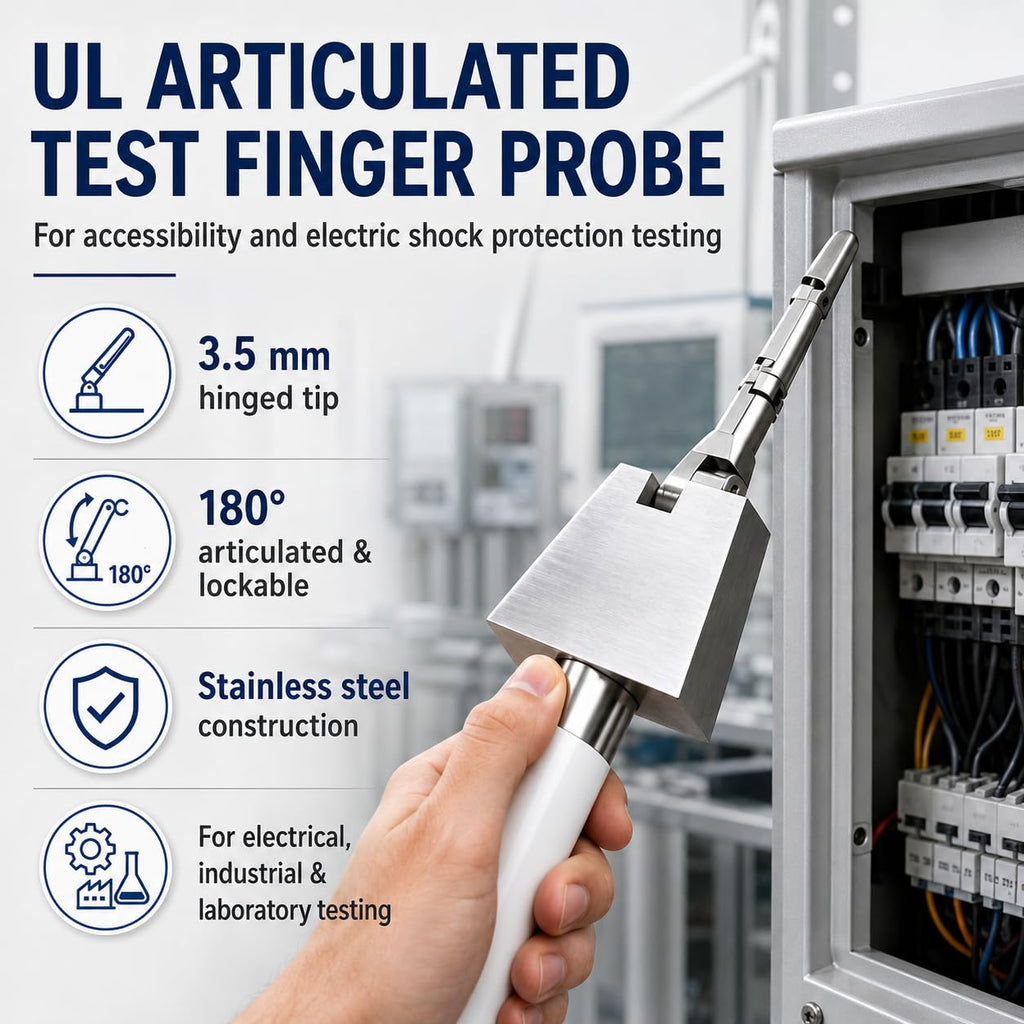 UL Articulated Test, Bend Test Finger Accessibility Probe, Electric Shock Protection, 3.5mm Hinged Test Probe, UL Test Curved Finger, for Electrical, Industrial, Scientific, Laboratory