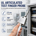 UL Articulated Test, Bend Test Finger Accessibility Probe, Electric Shock Protection, 3.5mm Hinged Test Probe, UL Test Curved Finger, for Electrical, Industrial, Scientific, Laboratory