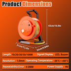 Water Level Meter with Stainless Steel Probe, 100m Cable Reel Depth Detector, Accurate Liquid Level Measurement Tool for Industrial and Agricultural Use