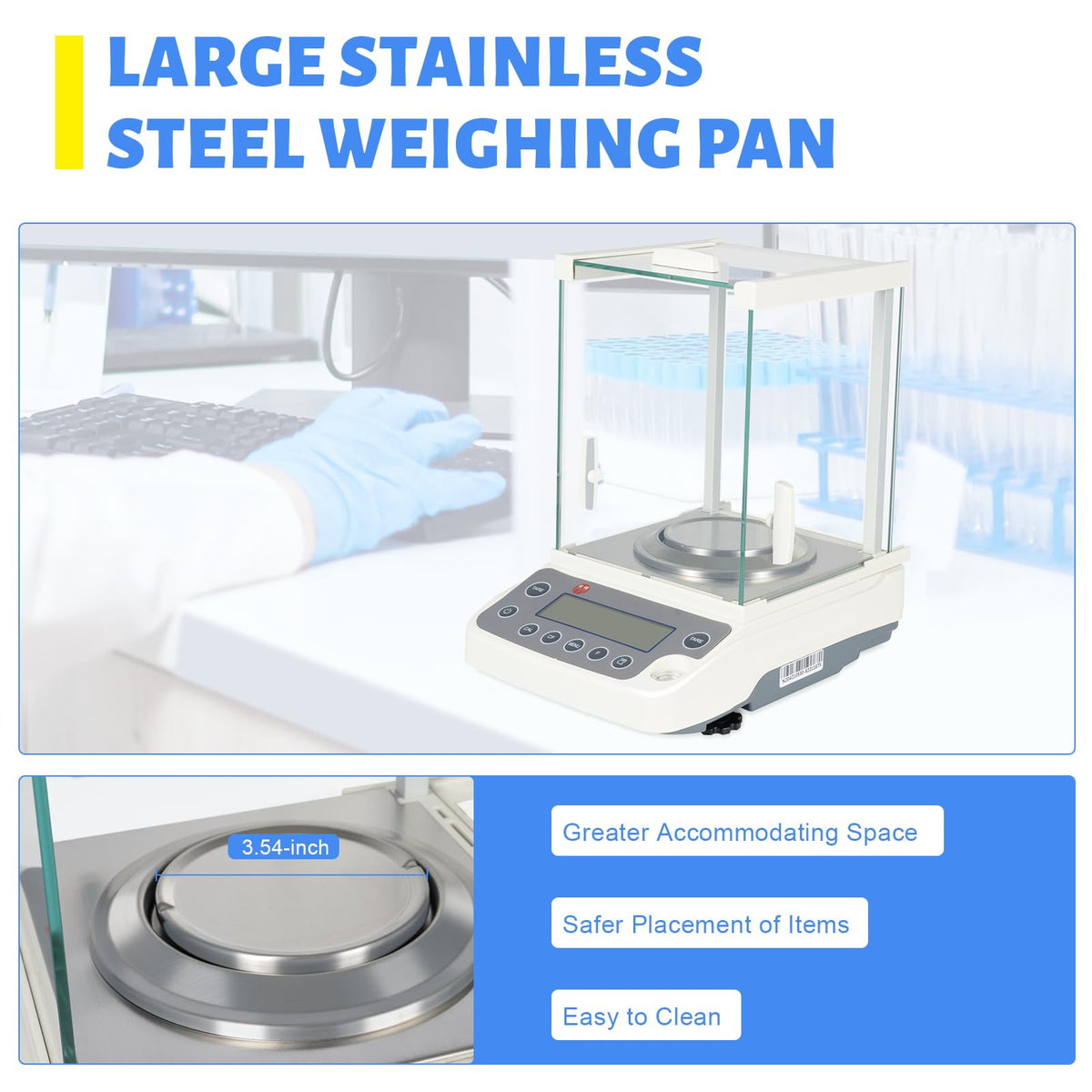 0.0001g Analytical Balance w/Glass Windshield & 18 Units Conversion
