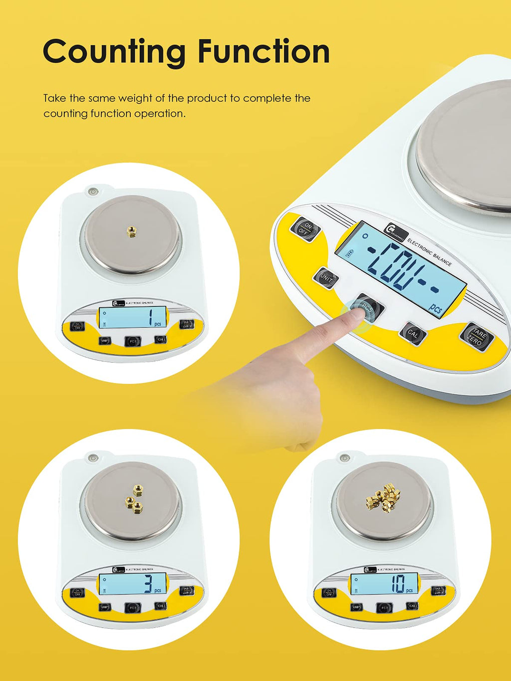 CGOLDENWALL Lab Scale 3000gX0.01g Analytical Electronic Balance Digital Laboratory Scale Precision Jewelry Scales Kitchen Weighing Scales 0.01g Calibrated 110V (3000g, 0.01g)