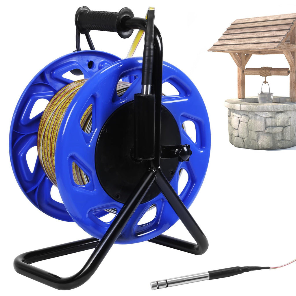 100m Water Level Measurement Gauge with Fixed Probe and Steel Tape Groundwater Level Measuring Instrument for Wells Boreholes Reservoirs and Pipes