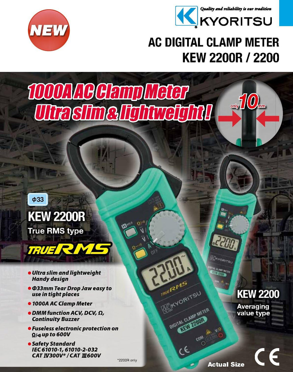 Japan Quality KYORITSU Digital Clamp Meters Multimeter 1000A Auto-ranging KEW 2002 2002R High Precision 0.01A Current Pliers Ammeter Voltmeter Resistance Frequency Tester(2002)