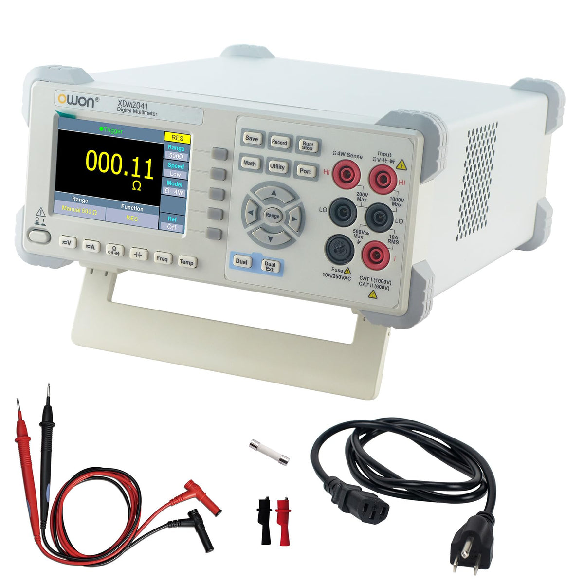 OWON Desktop Digital Multimeter with 3.5-inch LCD Display,Voltage, and Temperature with True RMS Capability,Designed for use in Laboratories, Instruments, and Factories XDM1241