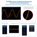 OWON TAO3072 2CH 8 inch Handheld Digital Oscilloscope with 70MHz Bandwidth and 1GS/s Sample Rate, 4 1/2 Digitals Multimeter with 8-Bit High Resolution ADC,SCPI, and LabVIEW Supported