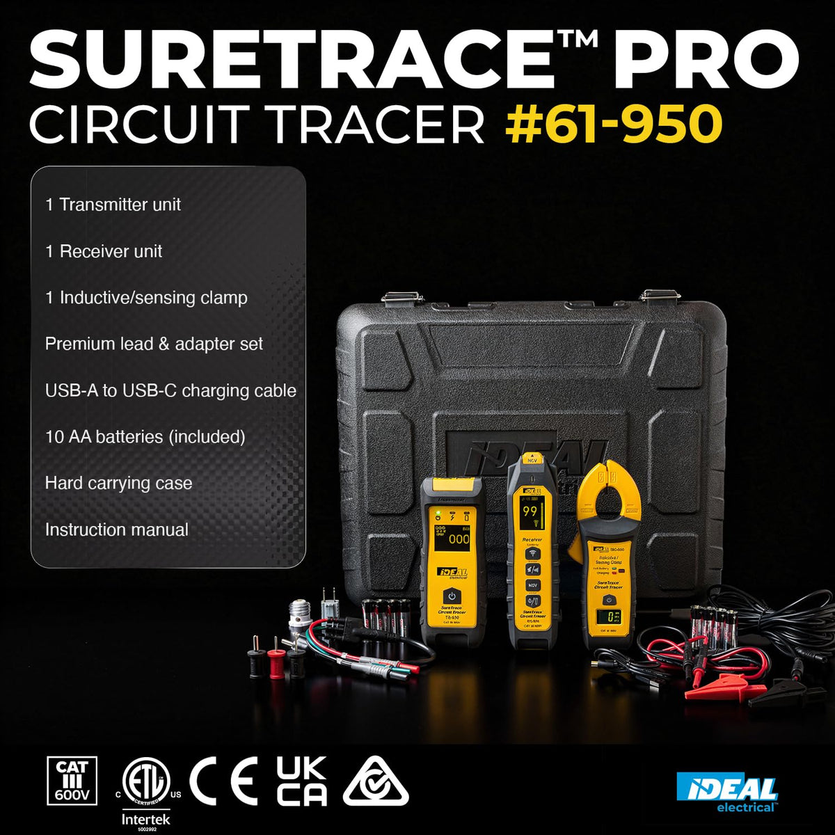 Ideal Electrical SureTrace Pro Circuit Tracer (61-950), 0-600 Volts