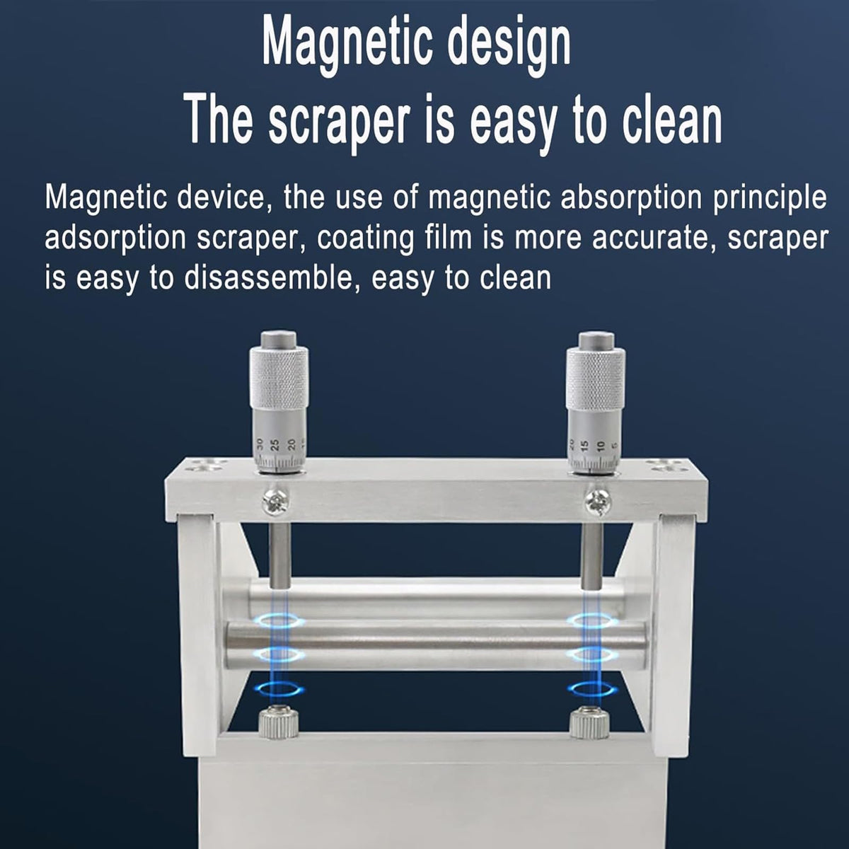 Adjustable Film Coating Applicator,100mm Film Coater, Micrometer Wet Film Preparation Device with Magnetic Scraper Design, 0-3500μm Coating Thickness Adjustable, for Printing, Paint