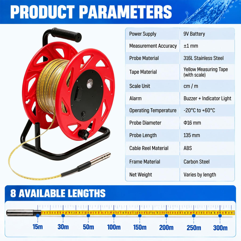 Well Water Depth Meter for Agriculture Use 100m-328ft