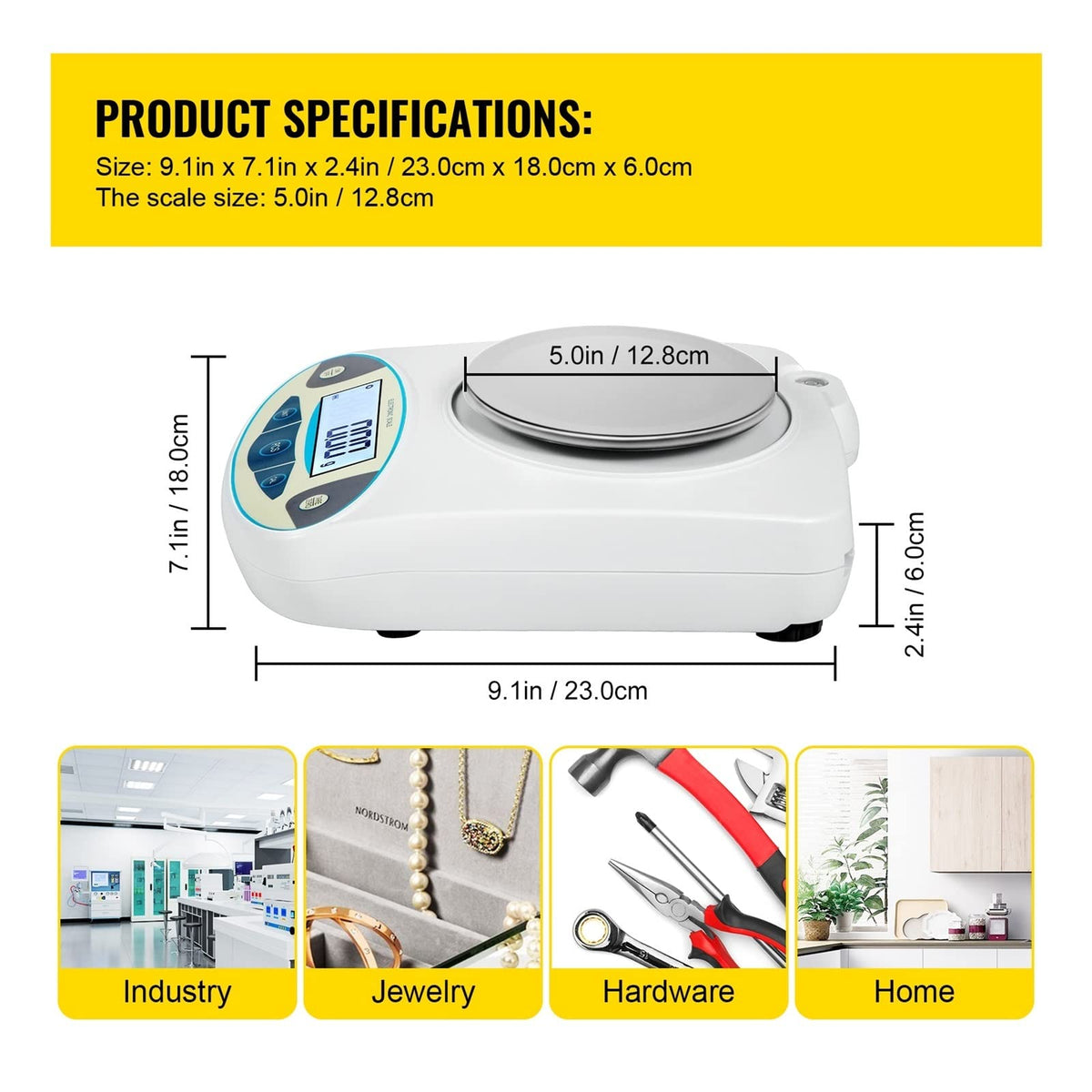 13pcs 3000g*0.01g/500g*0.01g High Precision Digital Scale Conversion Lab Analytical Balance High Precision(500g)