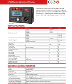 UNI-T UT521 UT522 Digital Earth Tester Ground Resistance AC Earth Insulation Resistance Tester Light Weight Design Ground Resistance Tester Ground Resistance Voltmeter(UT522)