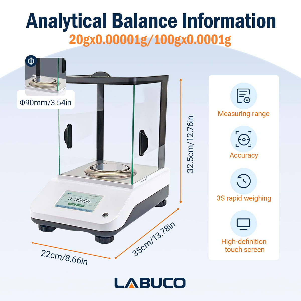 AX20/100DU Analytical Balance, 20g × 0.00001g / 100g × 0.0001g Dual Range