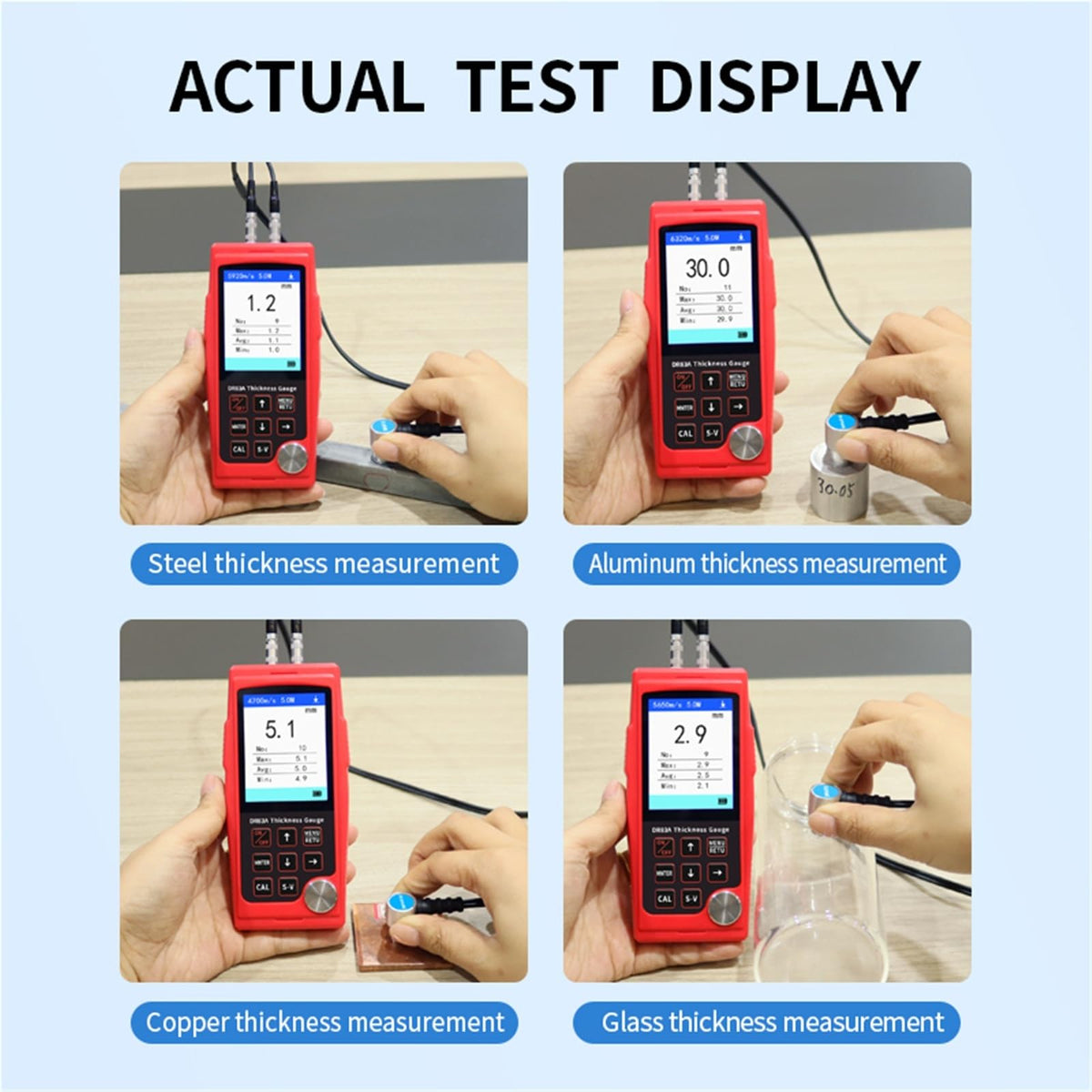 Thickness Gauge, High Precision Thickness Gauge for Metal and s Measurement Type-C Charging Ultrasonic