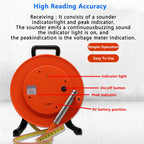 Water Level Meter, Stainless Steel Probe, 10-300m Cable Reel, Groundwater/Well Depth Detector, Accurate Liquid Level Measuring Tool(30m)