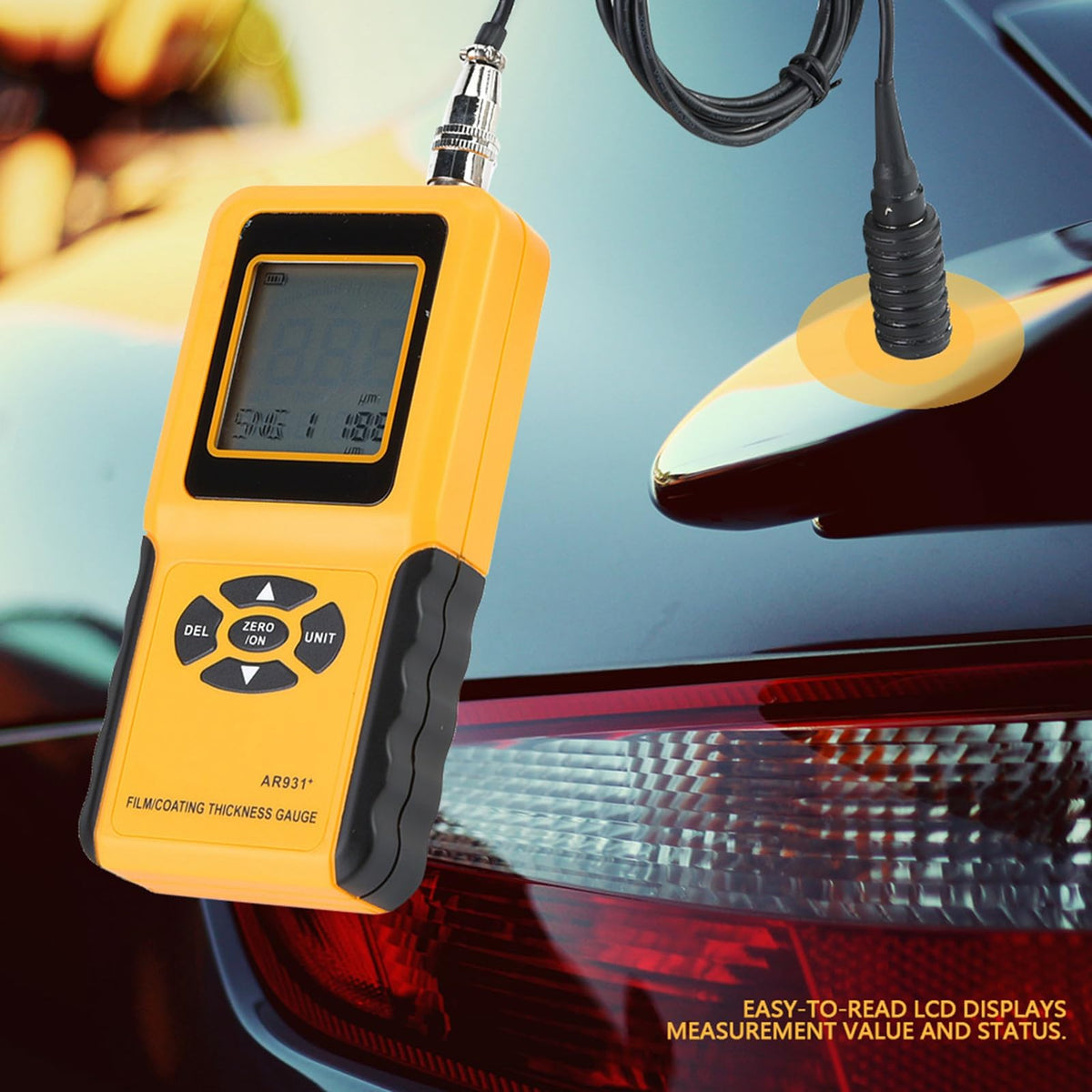 0-1800μm Coating Thickness Meter, Digital Coating Depth with LCD Backlight Display for Precise Measurement