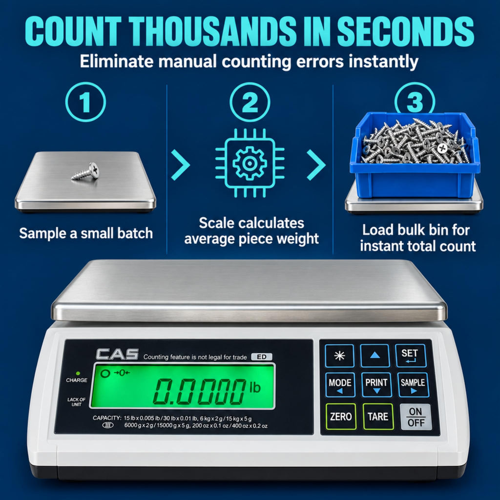 CAS ED-30 Multifunctional Electronic Counting Scale - Dual Range (30lb)
