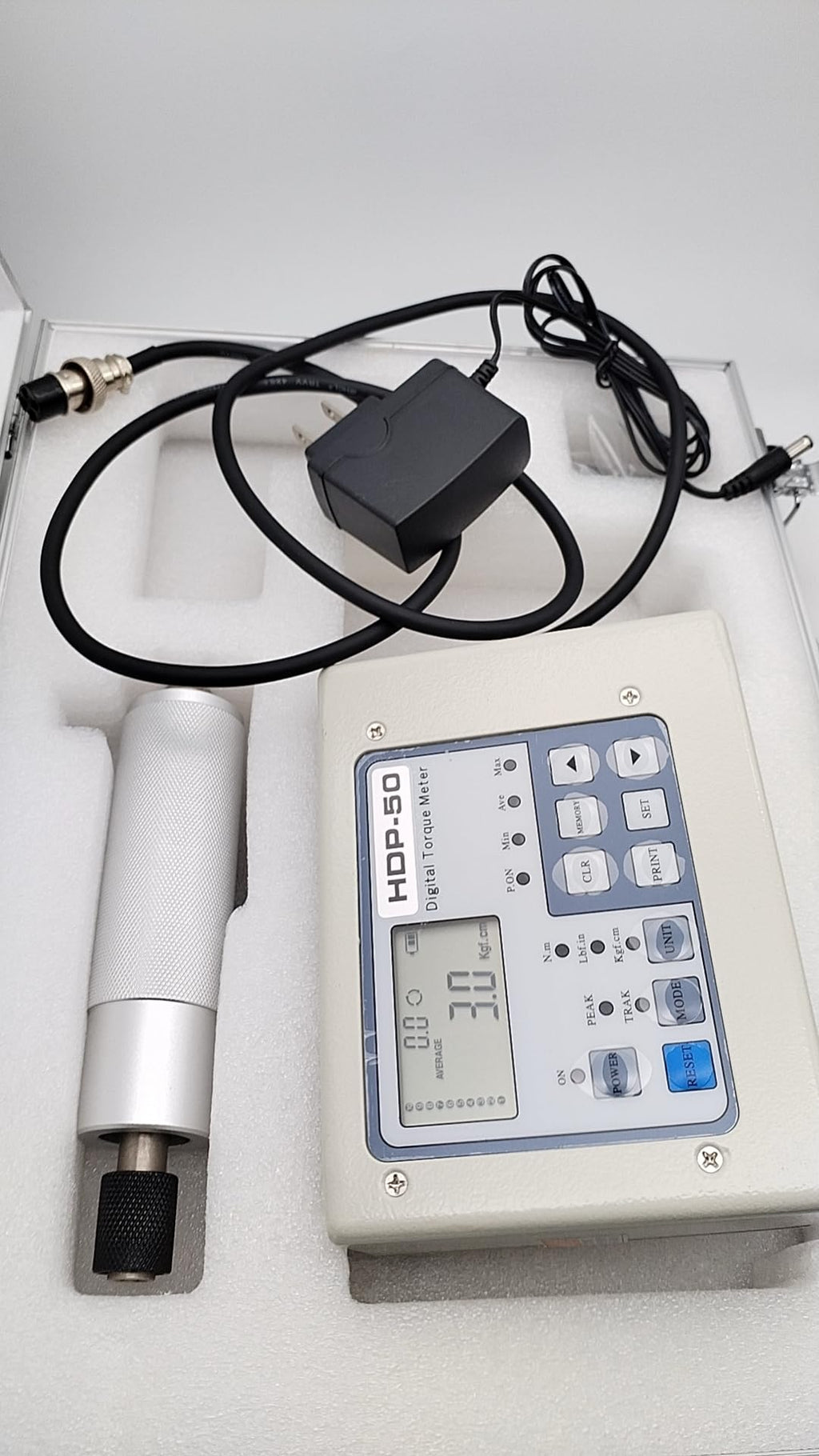 Split Type Handheld Digital Electric Torque Meter Tester HDP-50 Torsion Wrench Screw Tester, KGf.cm: 0.5~50.0, N.m: 0.05~5.00, lbf.in: 0.5～45.0 for Screwdriver