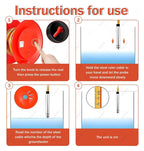 10m Water Level Meter, No Display Device Well Water Level Indicator WaterLevel Measurement with Fixed Probe and Steel Tapefor Wells, Boreholes