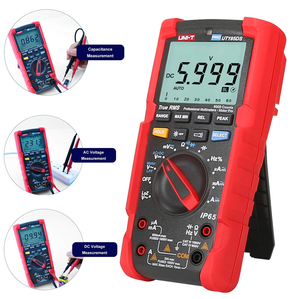 UNI-T UT195DS Handheld Industrial Digital Multimeters IP65 and 2m Drop Proof