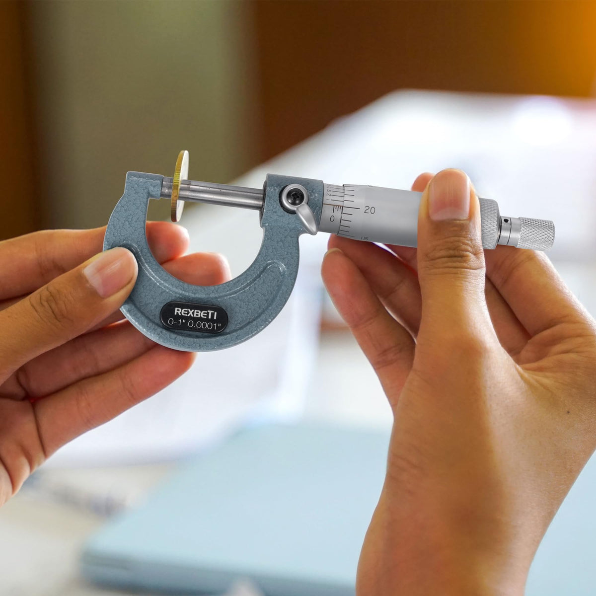 REXBETI Outside Micrometer, Ultra-Precision Carbide Tipped Measuring Tool