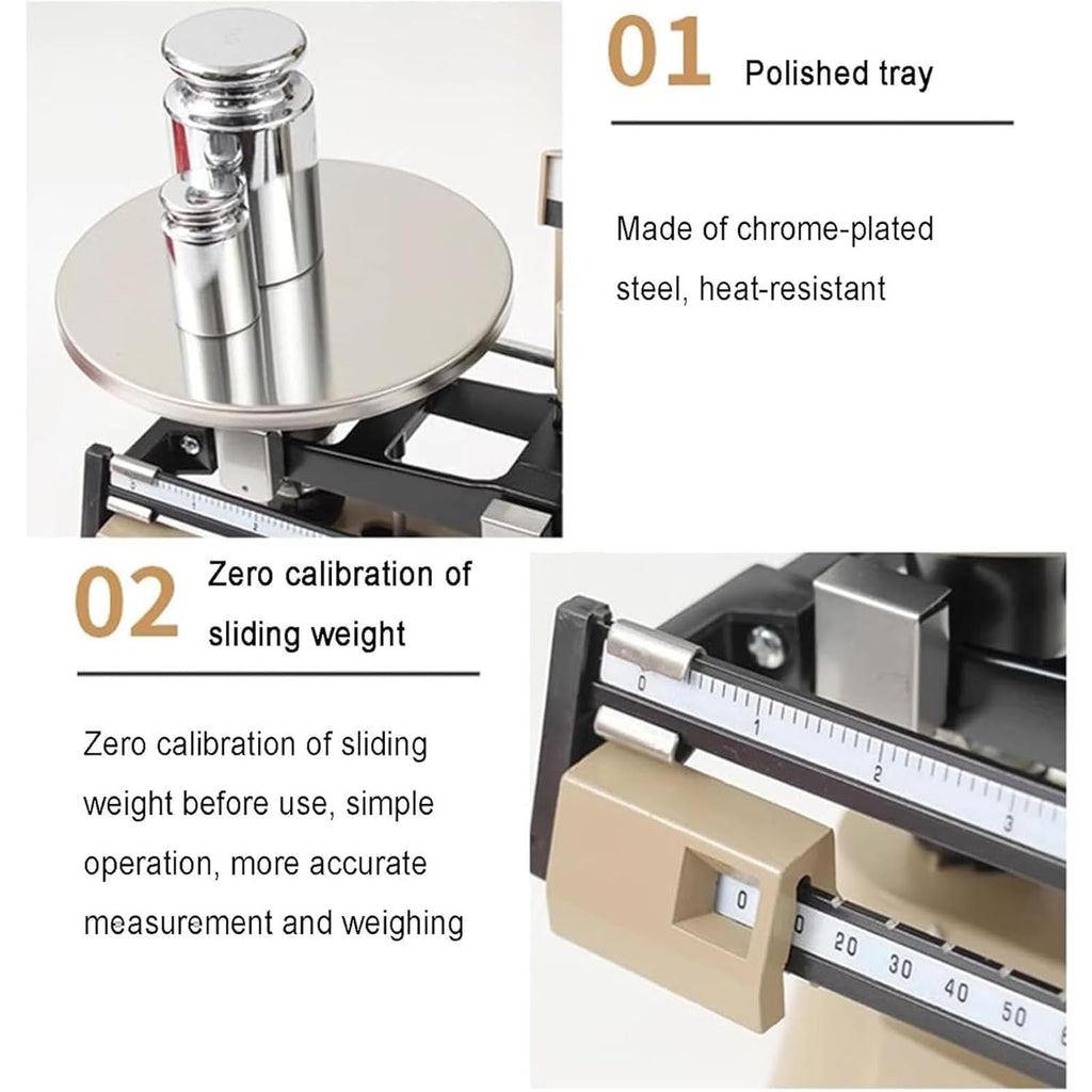 Double Pan Balance Scale, 2000 g Capacity for School and Lab Use